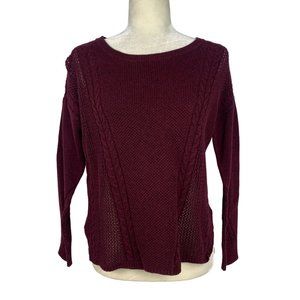 American Eagle Outfitters Knit Sweater Burgundy Long Sleeve Size XS
